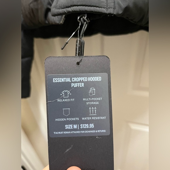 Fabletics Black Puffer Jacket with High Collar and Quilted Design -medium - Picture 5 of 7